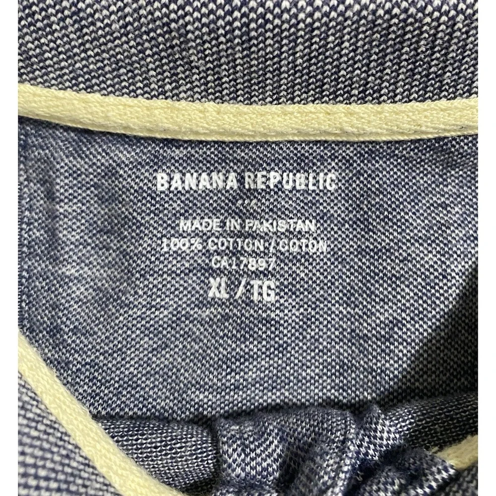 Banana Republic Mens Blue Yellow Striped Polo Shirt XL 152632-01
